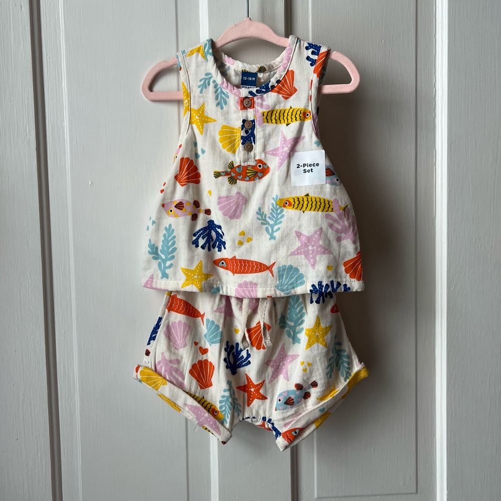 Colorful Fish Print Matching Set